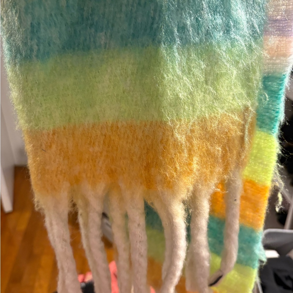Colorful Striped Wool Scarf - Picture 2 of 5